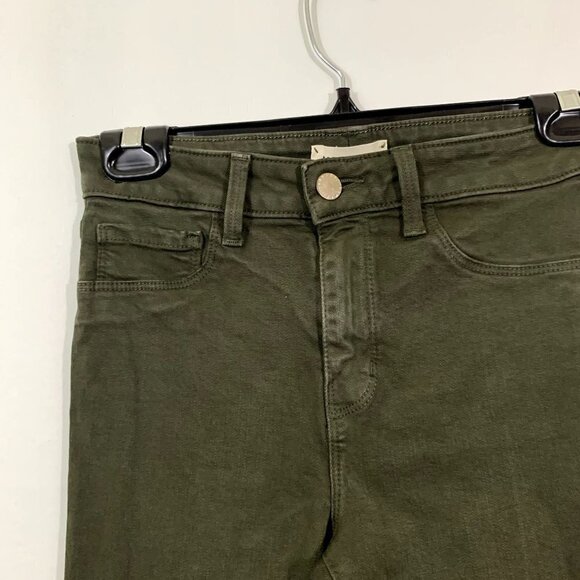 NWT L’agence Skinny High Rise Margot in Army Green Raw Hem Size 25 - Picture 3 of 8